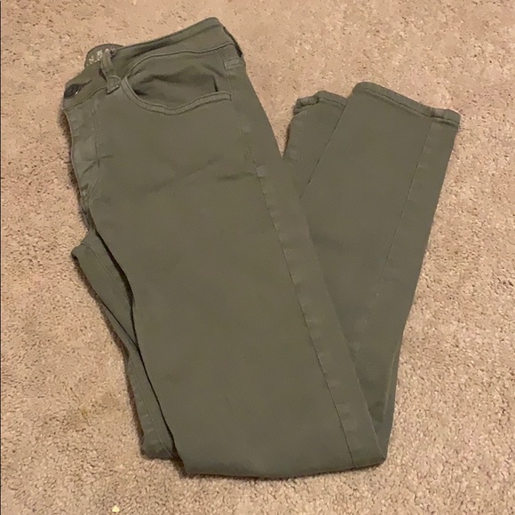 Olive green jeans/jeggings size 6 - Picture 1 of 4
